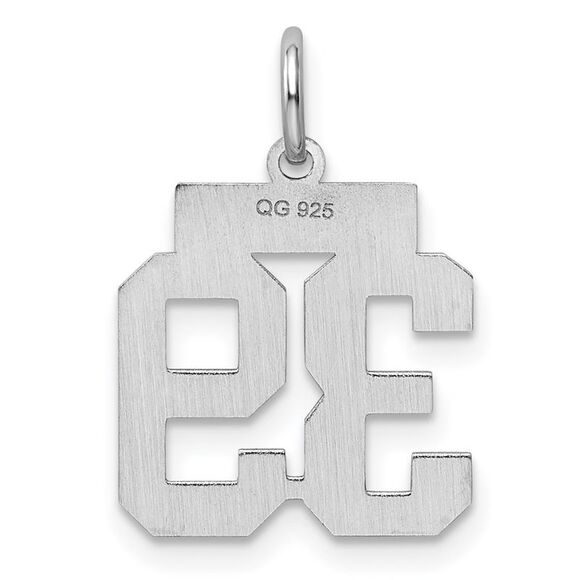 Sterling Silver, Athletic Collection, Small Polished Number 39 Pendant - Picture 3 of 5